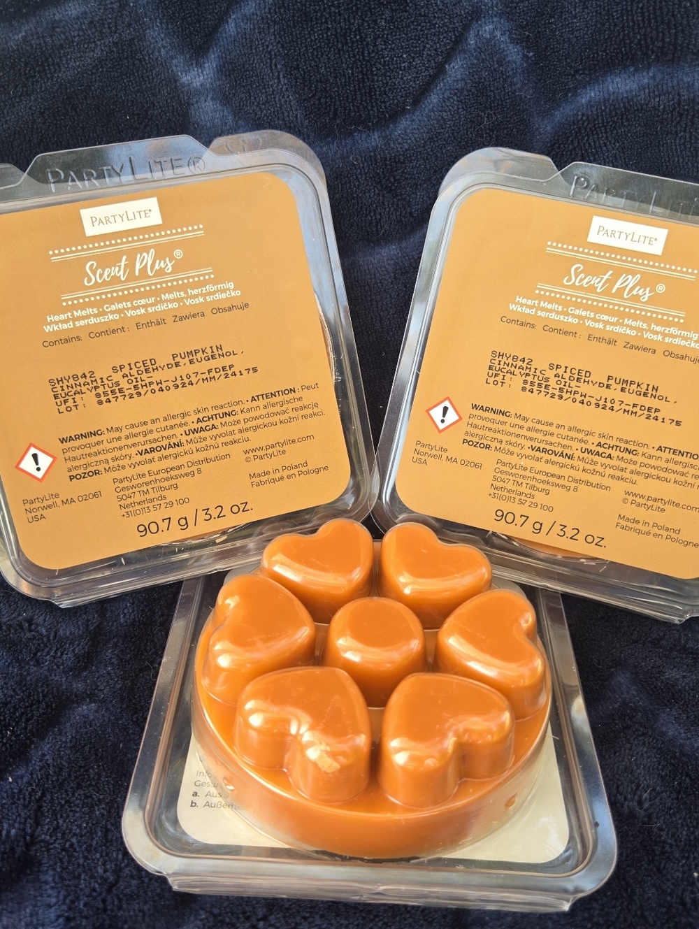 PartyLite Scent Plus Heart Melts - 3 Pack Spiced Pumpkin